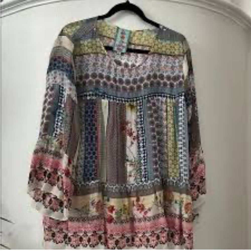 Johnny Was Floral and Geometric Dress